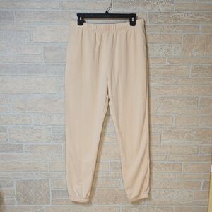ALL FENIX ALL CREW JOGGER EUC 100% Cotton Sweatpants Oatmeal Cuffed Lounge Pants